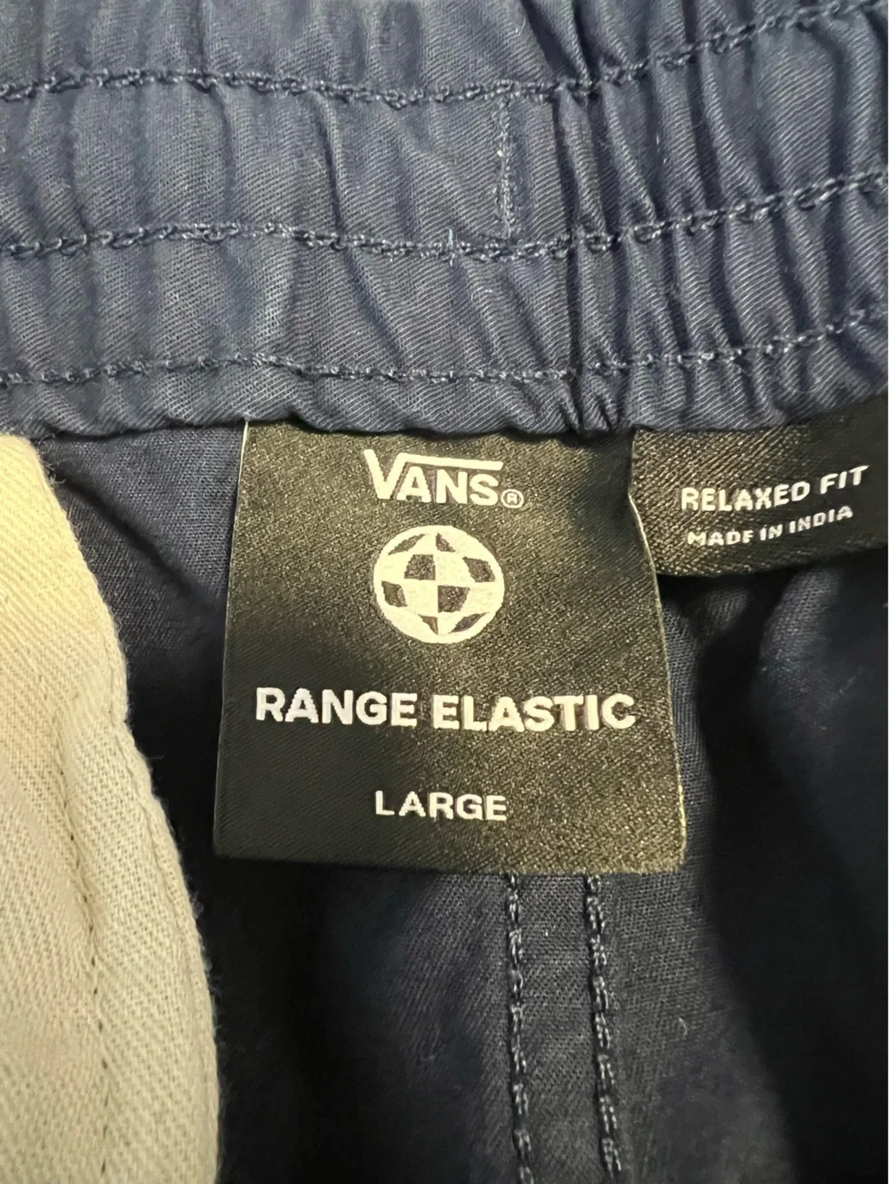 NWT Vans Men's Range Elastic Relaxed Fit Pants Size Large Color Navy Blue